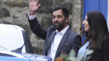 Scotland First Minister Humza Yousaf says he will continue until a successor is chosen by the SNP. (AP PHOTO)